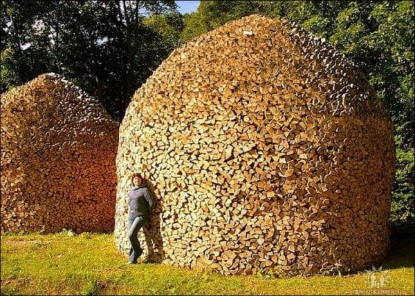 Stocker son bois en rond de bois