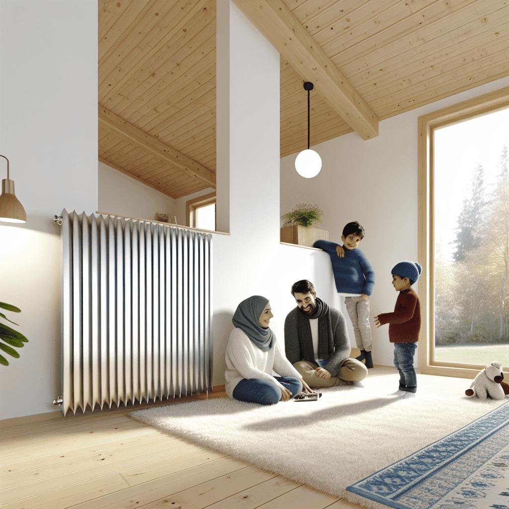Visuel illustrant le confort thermique dans l'habitat : intérieur de maison moderne avec une isolation performante, fenêtres à double vitrage, thermostat connecté, ambiance chaleureuse et homogène été comme hiver, symbolisant l’optimisation énergétique, la qualité de l’air intérieur et la rénovation énergétique globale pour un bien-être durable.
