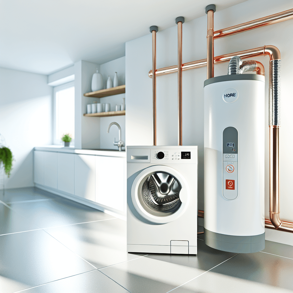 Illustration comparative des différents types de chauffe-eau économiques et écologiques — chauffe-eau thermodynamique, solaire, électrique et à gaz — avec indicateurs de coût, consommation d’énergie et performances énergétiques, pour aider les particuliers à choisir un chauffe-eau adapté à leur budget et à leur mode de vie afin de réduire leur facture d’énergie.